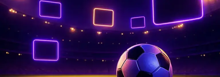 Live odds boxes over a floodlit stadium, a cricket and football theme