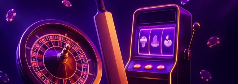 HIVIP7 sports betting and casino overview: roulette wheel, cricket batter and slot machine
